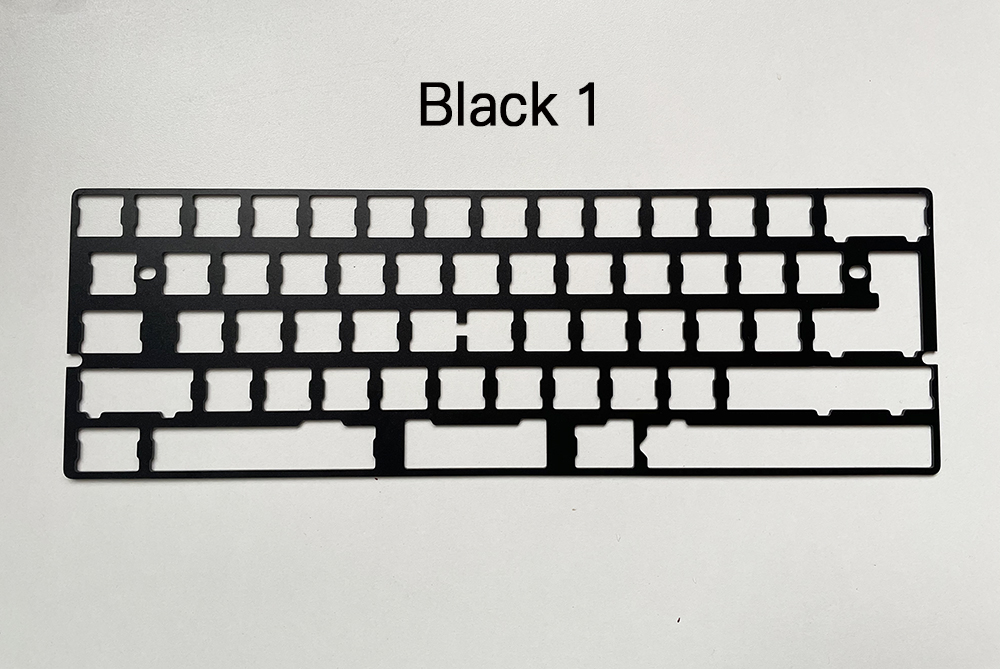 Universal GH60 Plate Aluminum Anodized for PCB Mounting and Stabilizers Support ISO ANSI for 60% Keyboard DIY: Black 1 / Plate only