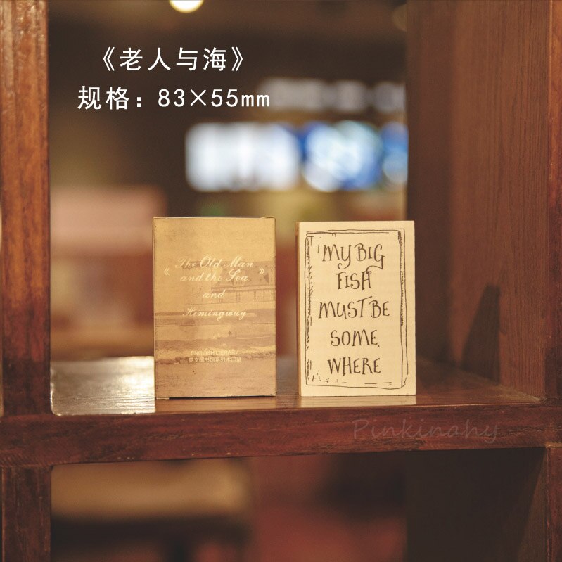 Retro English Library series decoration stamp wooden Round rubber stamps for scrapbooking stationery DIY craft standard seal: 12