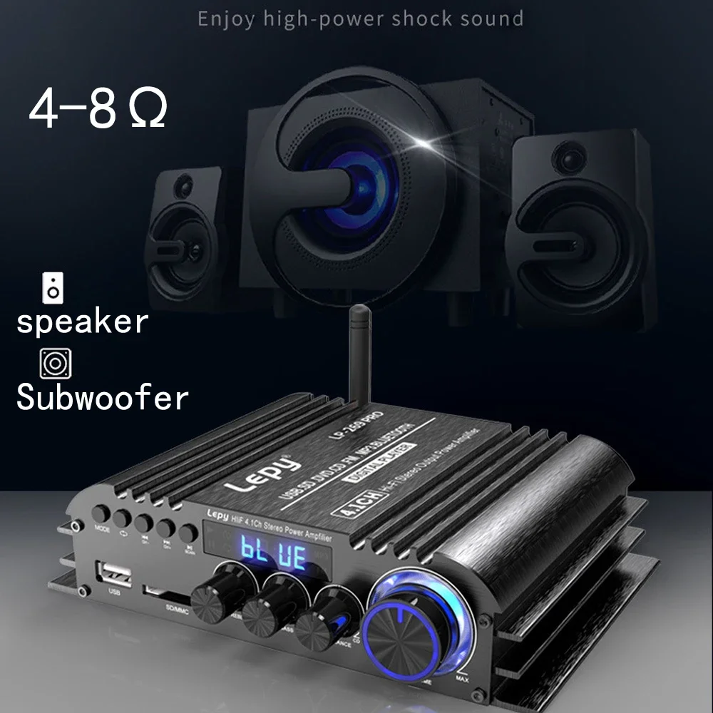 Audio Power Amplifier Bluetooth 5.0 Home Amplifiers Coaxial In USB SD FM Function Home Theater Sound System 4.1 CH LP-269PRO