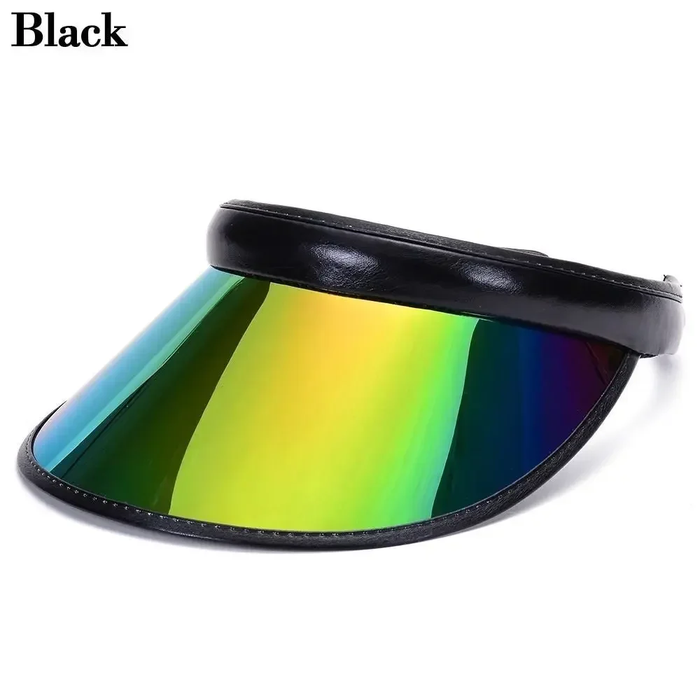 Pvc sommerbaseballhatt gjennomsiktig plast sportsvisirer dame menn anti-uv solhette utendørs solskjermhatt: Rød