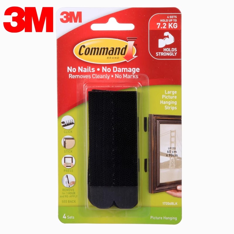 3M Command foto-ophangstrips Schadevrije hangende fotohangers, geen gereedschap Muurophangstrips voor woondecoratie: Bruin