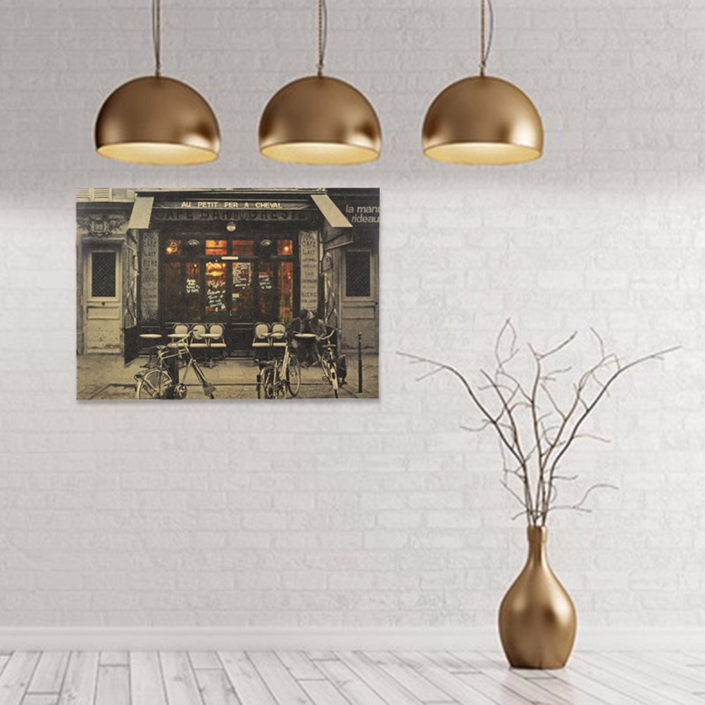 Póster de Papel Kraft para cafetería, decoración de pared de estilo Vintage, romántico y dulce, fácil de colocar, para Bar y restaurante