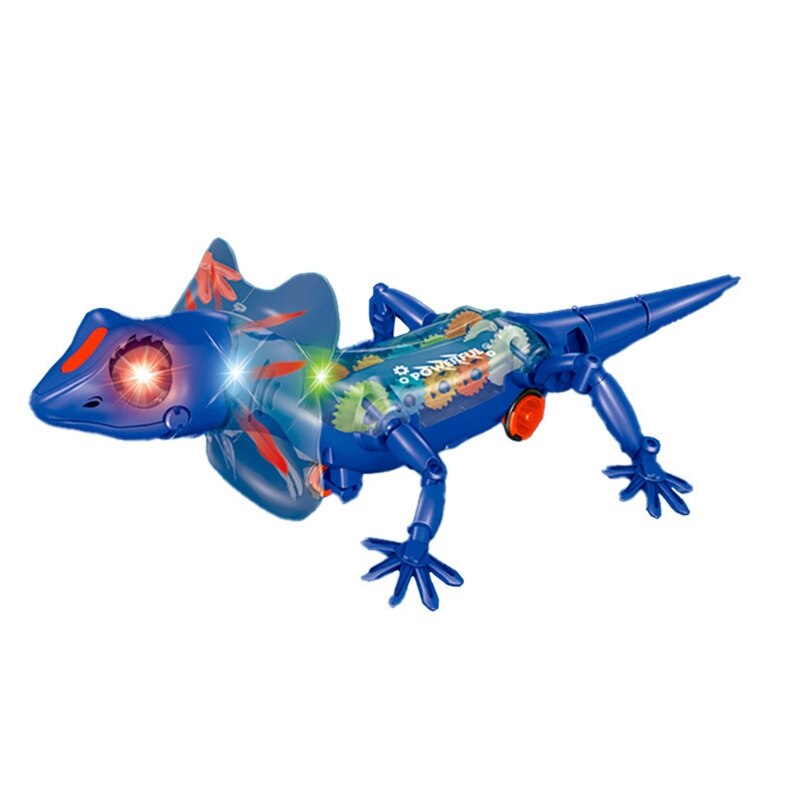 Lézard de marche, modèle de jouet robotique, fonctionne à piles, avec sons, lumières, queue amovible, Animal drôle, 77HD