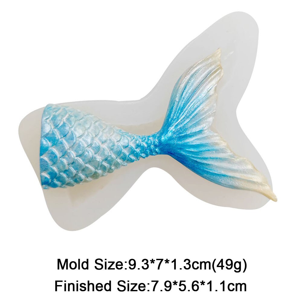 Moule sirène en Silicone pour décoration de gâteau Fondant, dessin animé, filles, Cupcake au chocolat, forme en Silicone pour outils en argile polymère, étoile de mer: F1271YW