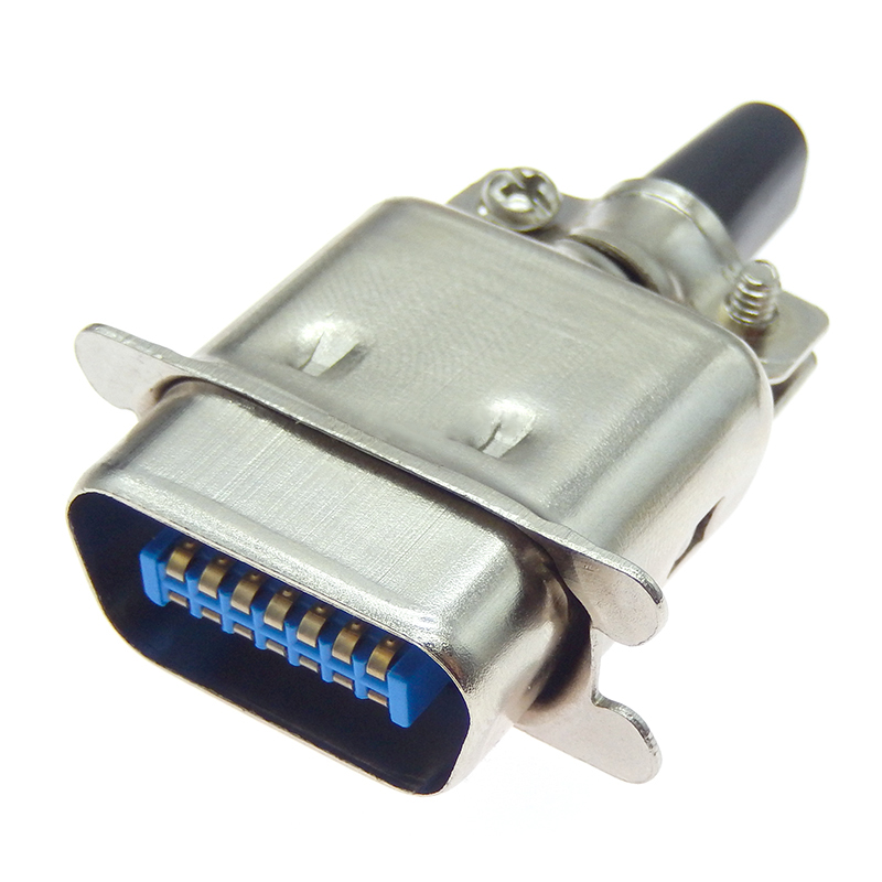 57 Series Centronics Connector Male Female CN14/24/36/50P Ribbon Computer Printer Cable Mount Adapters with Mental Cover: Silver