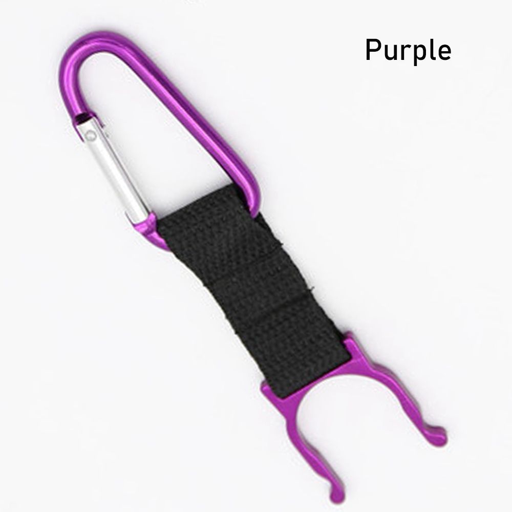 Sports Outdoor Kettle Buckle Carabiner Water Bottle Holder Camping Hiking Aluminum Rubber Buckle Hook: purple3
