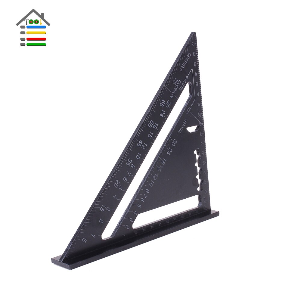 Aluminum Triangular Measuring Ruler 7 Inch Metric Premium Rafter Square Speed Squares Roofing Triangle Angle Protractor Trammel