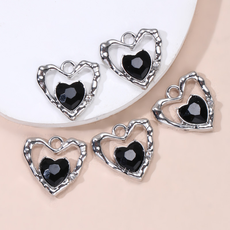 5 stks Mode Hart Cherry Cross Emaille Bedels Y2K Stijl Dark Gothic Hangers Voor Maken Handgemaakte DIY Bevindingen Sieraden: orange