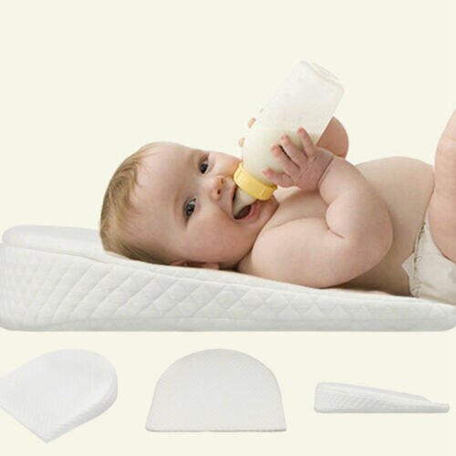 Anti-spottande mjölklutning minne skum kudde för småbarn baby mjölk anti-reflux mjuk kudde bomull pad matta