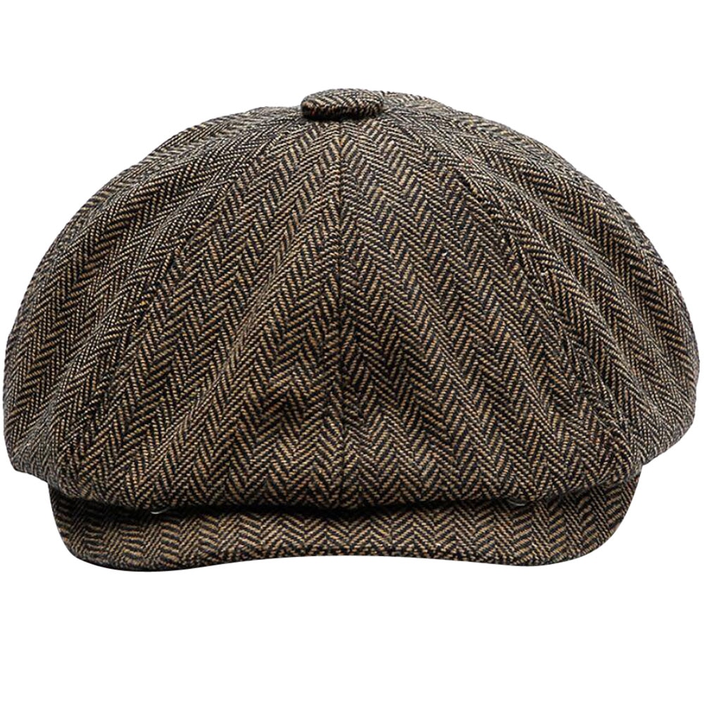 Retro Newsboy Caps Men Octagonal Hats Black British Painters Hats Autumn Winter Berets Herringbone Flat Caps