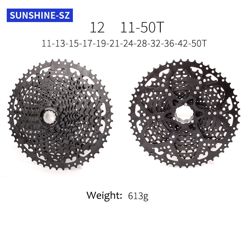 Sunshine 12V 11-50T Cassette 12 Speed Tandwiel Mtb Vrijloop Voor Sram Gx Eagle 12/Sx/Nx/XX1 Shimano M6100/M7100/M8100/Xtr