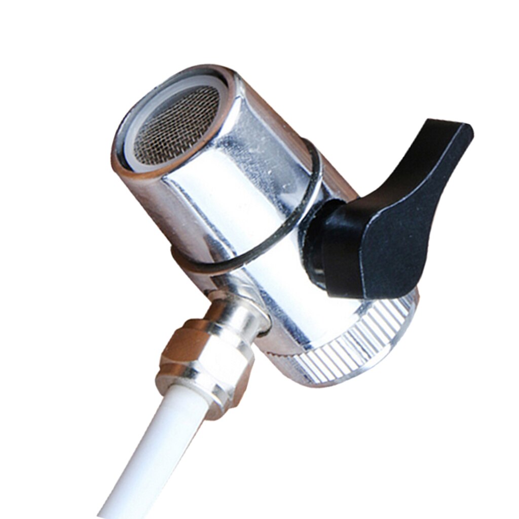 Metal T-adapter with Shut-off Valve, 3-way Tee Connector Integrated Valve