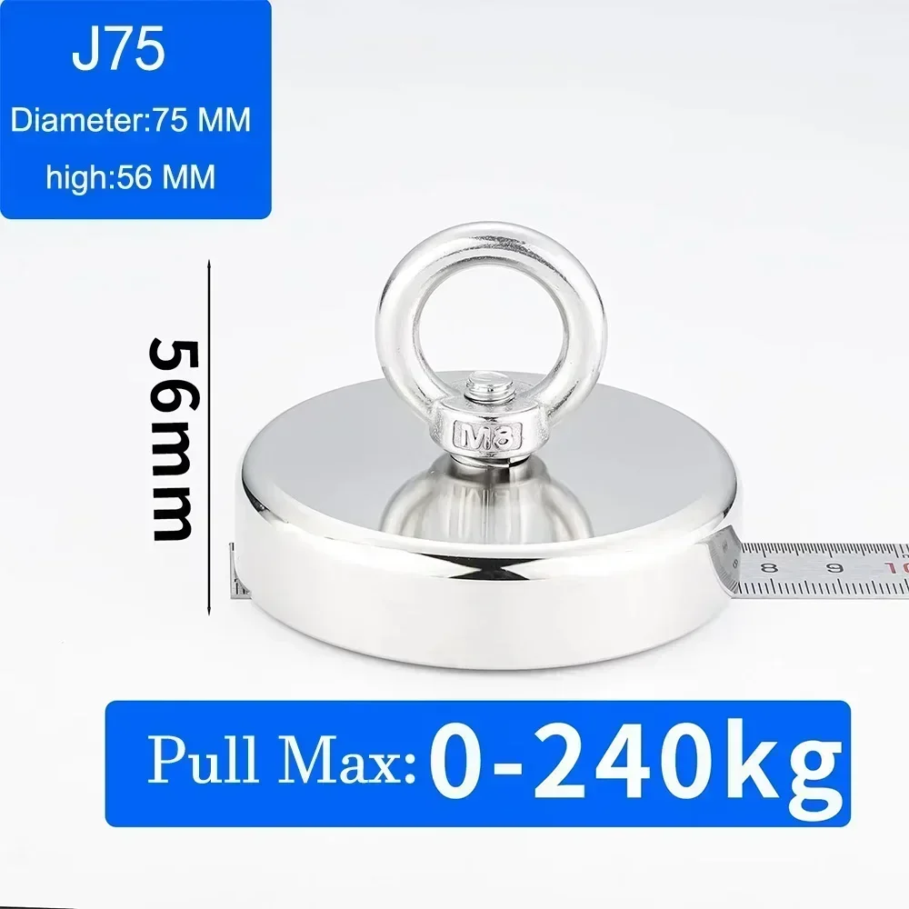 Neodym Magnet Super starke Winkel magnete Haken Hoch leistungs Magnet mit Senkloch Augen schraube Neodym Magnet Magnet: 1m / Schwarz