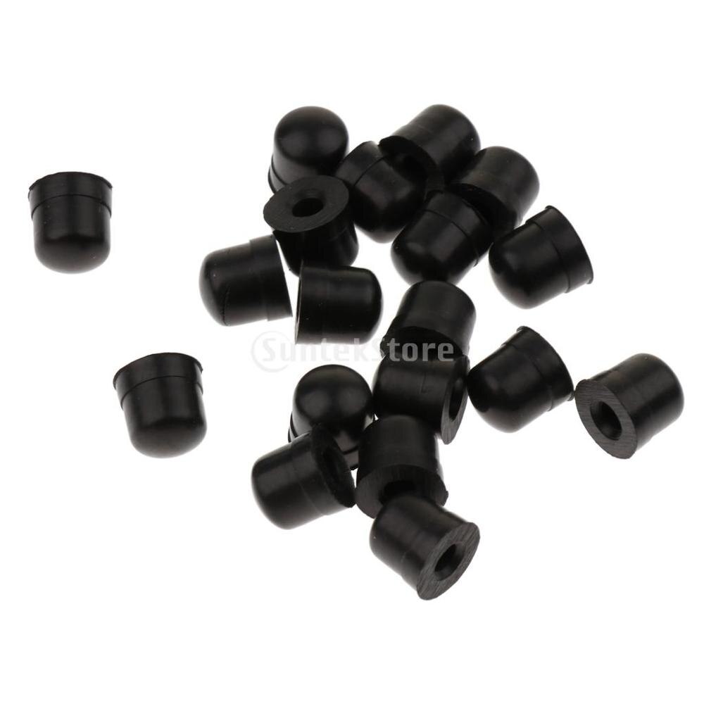 20pcs Black Silicone Trombone Slide Tips Bow Rubber End Tip Bumper For Trombone Replacement Repair Parts Accessory