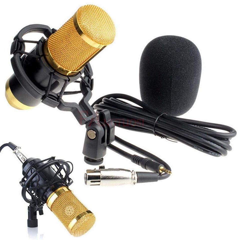 Micrófono condensador BM 800 micrófono de grabación de sonido con soporte de choque para Radio Braodcasting canto grabación KTV Karaoke Mic