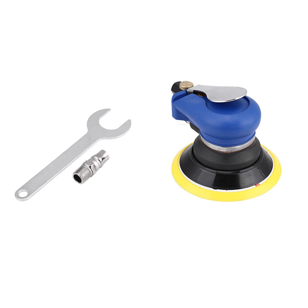LIJADORA Orbital aleatoria de Palma de aire redonda de 5/6 pulgadas, pulidora neumática de 9000RPM, herramienta de lijado manual, lijadora de vacío Orbital de aire: Blanco