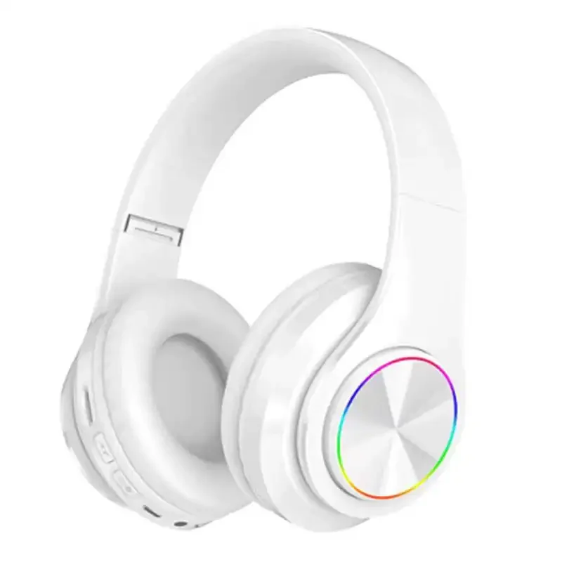 Transgraniczne słuchawki Bluetooth B39 Składany sportowy zestaw słuchawkowy UV Bezprzewodowe słuchawki douszne Podświetlane słuchawki stereo: WHITE