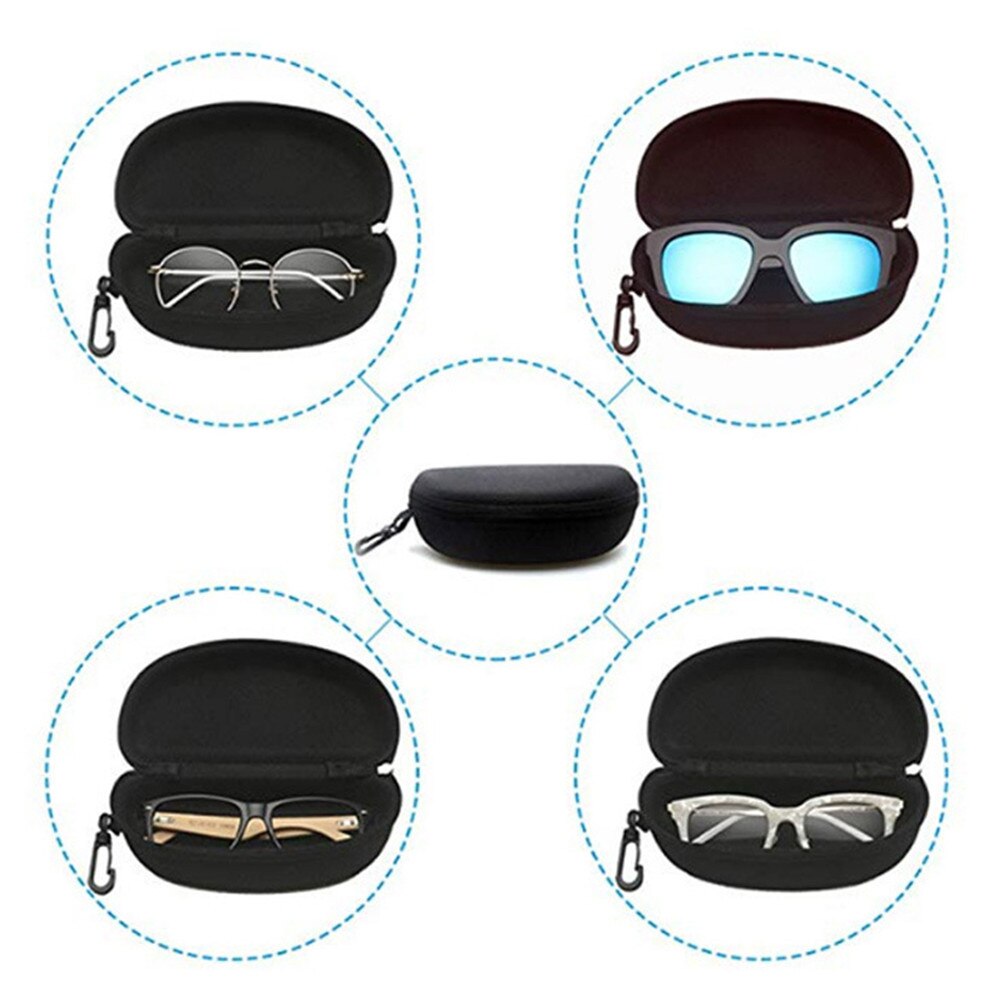 nouvelle Portable lunettes de soleil étui Sports de plein air ceinture crochet fermeture éclair sac pliant lunettes de soleil boîte de rangement
