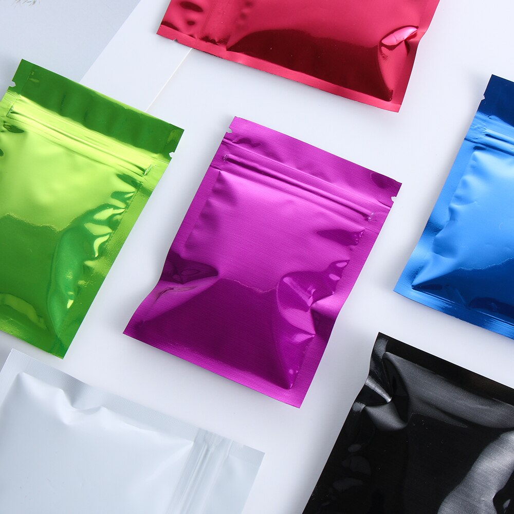 20 Stks/pak Zelfdichtende Voedsel Opslag Zakken Aluminiumfolie Vacuüm Pakket Recyclebaar Ziplcok Tas Keuken Organisatie