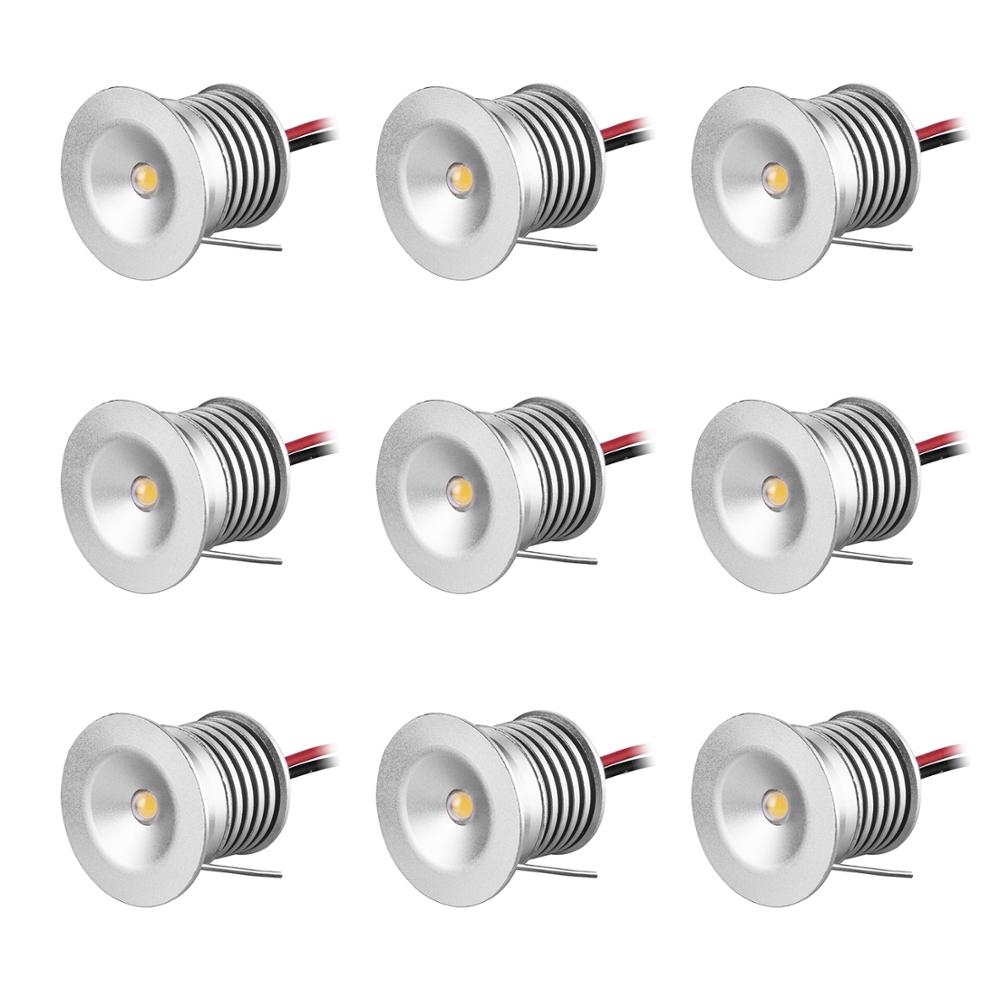 9 pcs LED Downlight 1W IP65 Waterdichte Inbouw LED Spot Verlichting DC12V Mini LED Plafond Lampen voor Badkamer Keuken ster Lichten: 120 Degree / Warm White