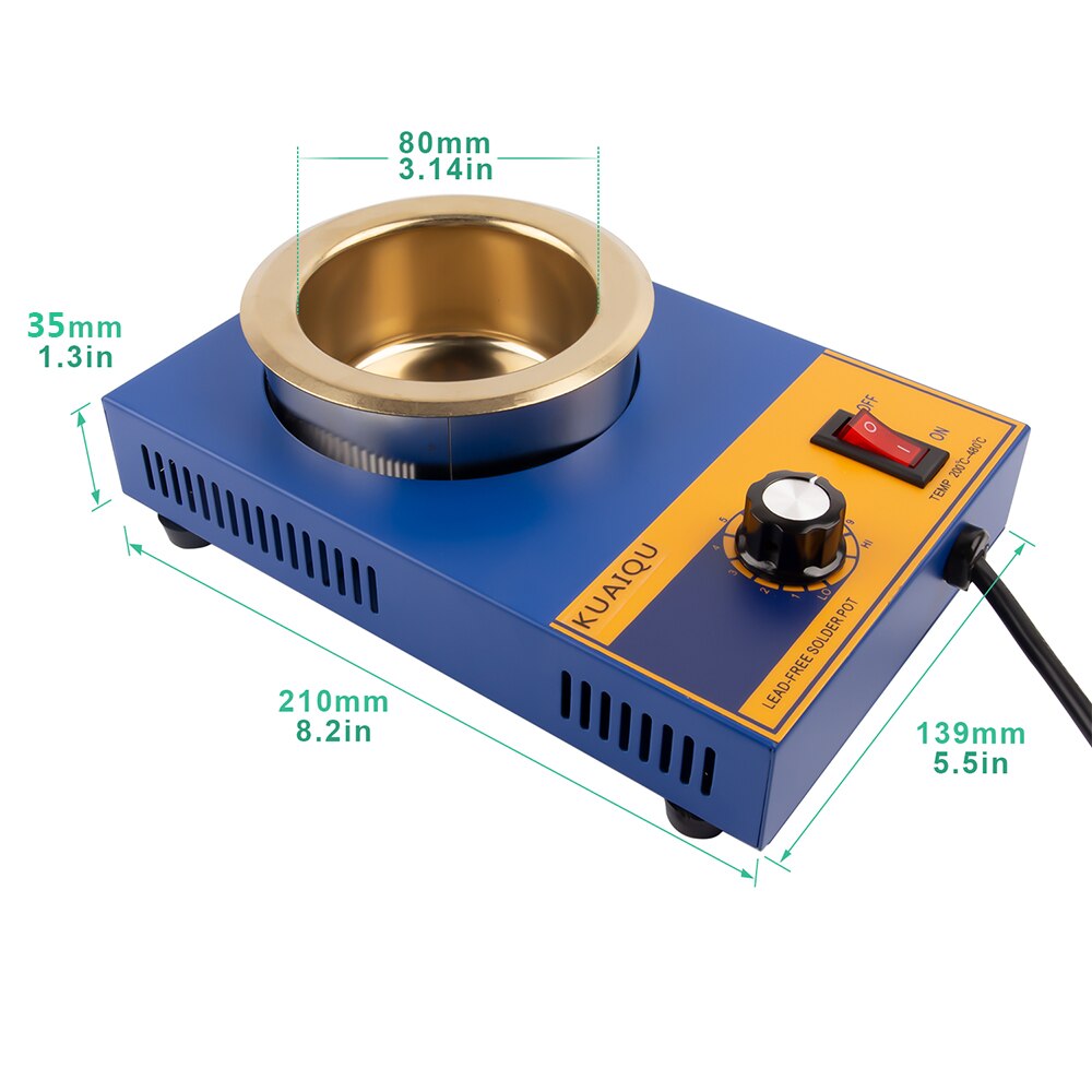 150~300W Tin stove Soldering Pot Soldering Desoldering Bath 100/80/50/36mm Temperature Controlled Melting Tin Pot: 250W 80mm