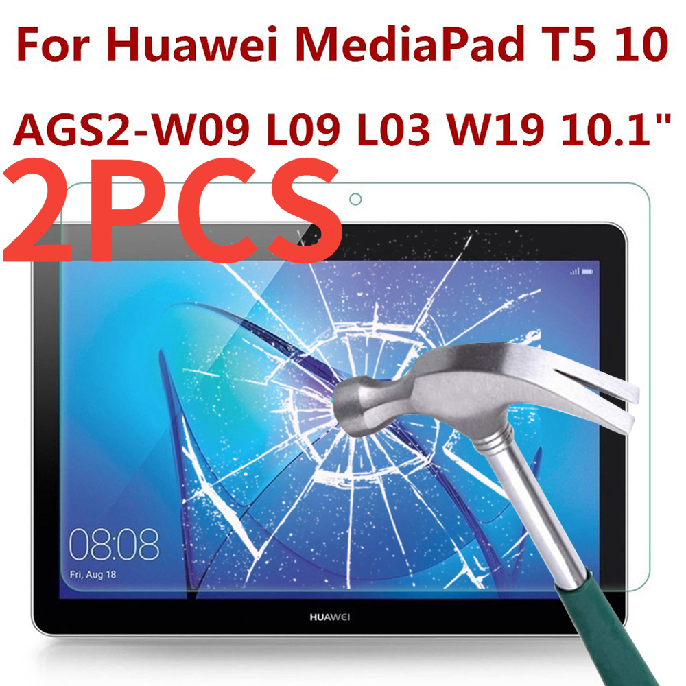 3 sztuk szkło hartowane dla Huawei MediaPad T5 10 tablet film AGS2-W09 L09 L03 W19 10.1 cali bańka darmo ekran ochronny: 2szt Glass