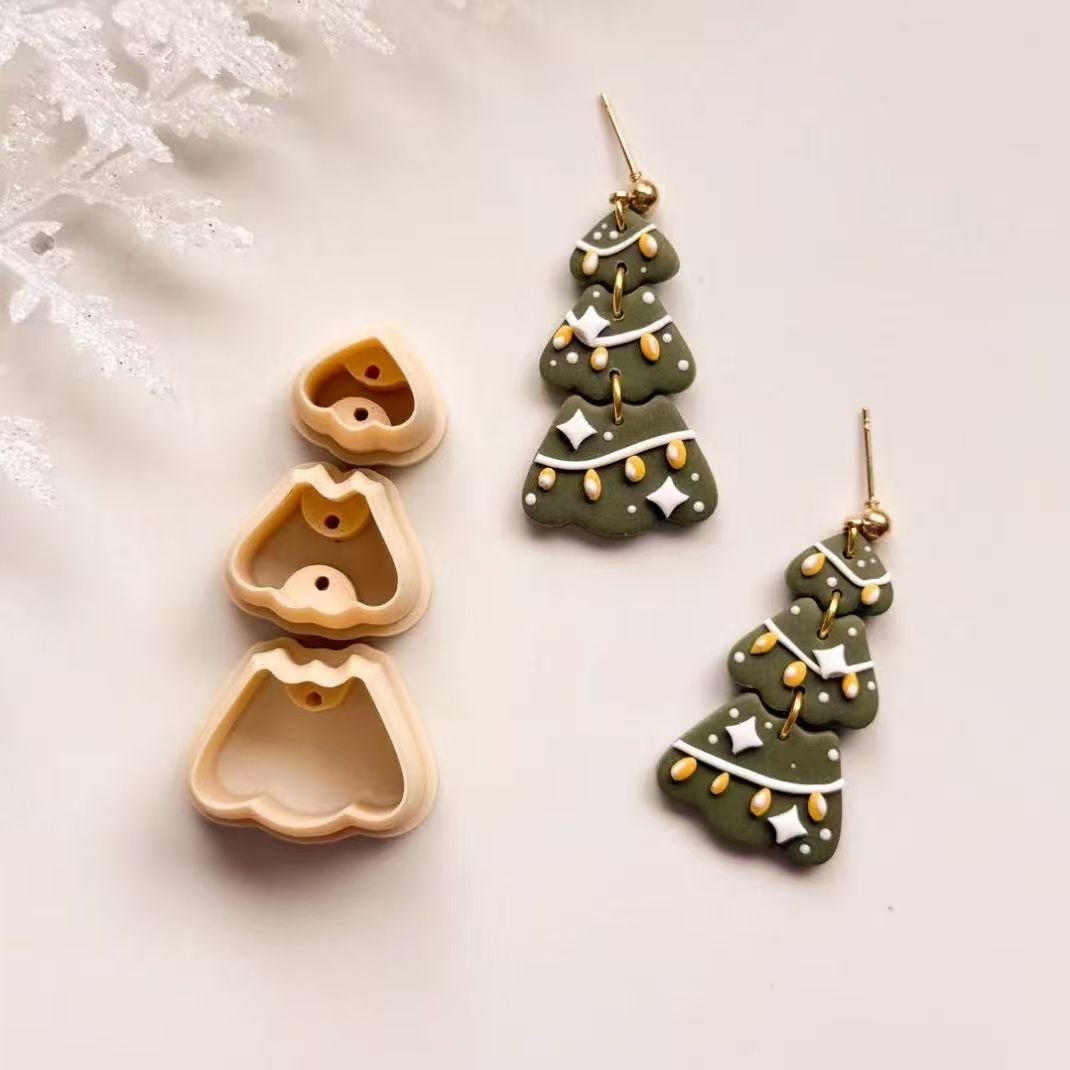 Wykrawaczki robić modeliny w kształcie choinki świątecznej | Wykrawacz robić ciasta świątecznego | Zimowy przecinak robić gliny | Wykrawacz robić modeliny robić tworzenia kolczyków | ho!