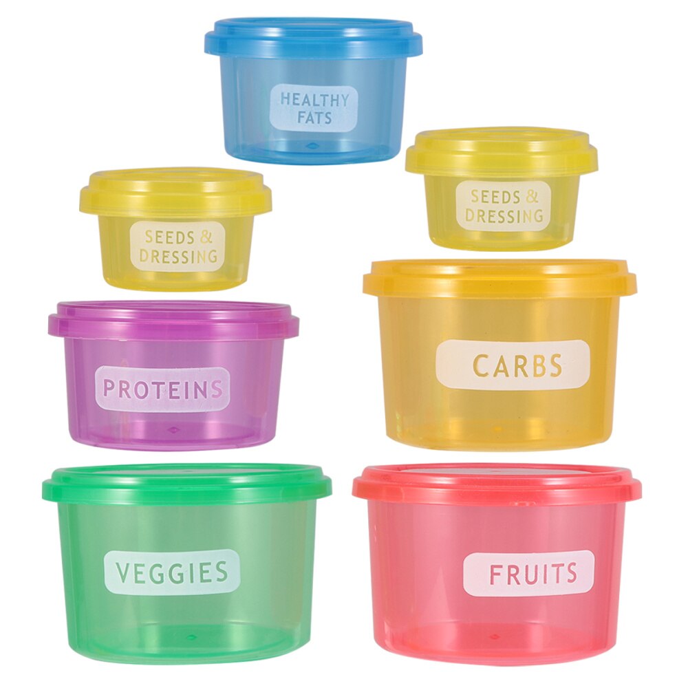 1 Set 7 Pcs Dieet Portion Control Containers Vers Houden Voedsel Doos Multifunctionele Voedsel Storage Case (Hieronder 300ml): Default Title