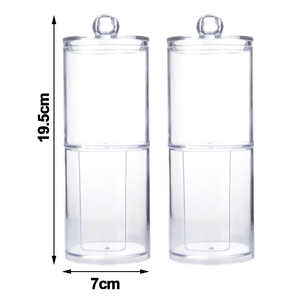 Storage Box Acrylic Multifunctional Round Storage Box Container Cotton Pad Cosmetic Makeup Organizer Jewelry Holder Candy: 2 PCS Style A