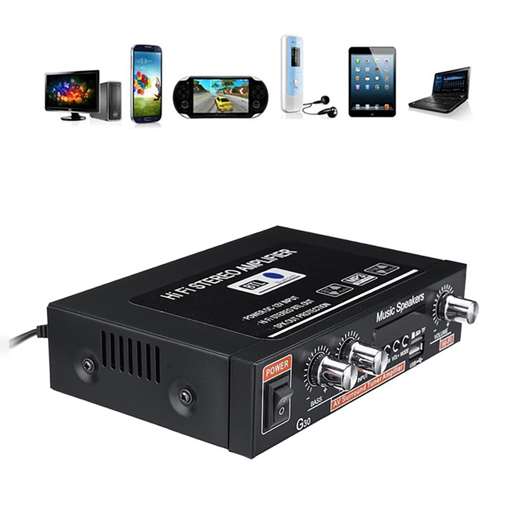 Car Audio Eindversterker Bluetooth G30 HIFI Bluetooth FM Radio Speler Ondersteuning SD USB DVD MP3 met Afstandsbediening