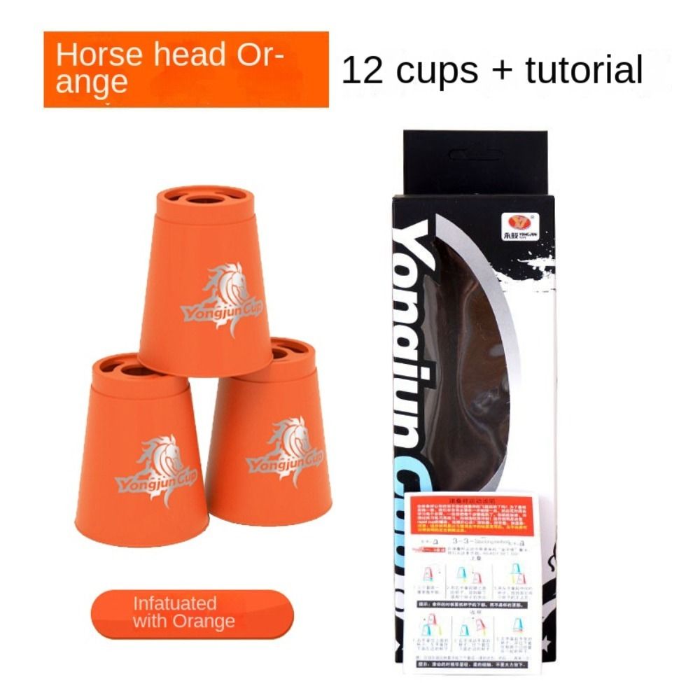 12 stks/set Cups Quick Stacks Cups Opvouwbare Cup Educatief Sport Stapelbekers Kleurrijke Plastic Sport Flying Racing Cup: GRIJS
