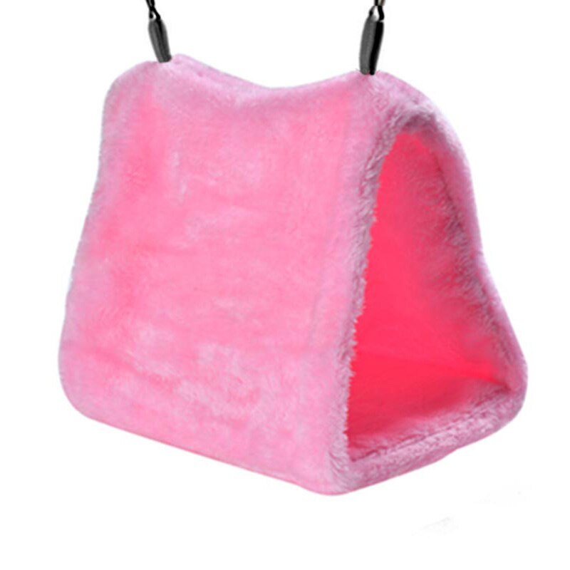 Vogelkooi Papegaai Warm Hangmat Kooi Voor Vogels Nest Zachte Pluche Tent Bed Opknoping Cave Hamster Papegaai Huis Pajaros Vogel levert: Pink / 21X14X18cm