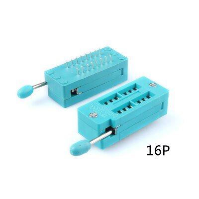 Conector Universal ZIF de prueba de circuito integrado, DIP14/16/18/20/24/28/32/40P, 2,54mm: 16P