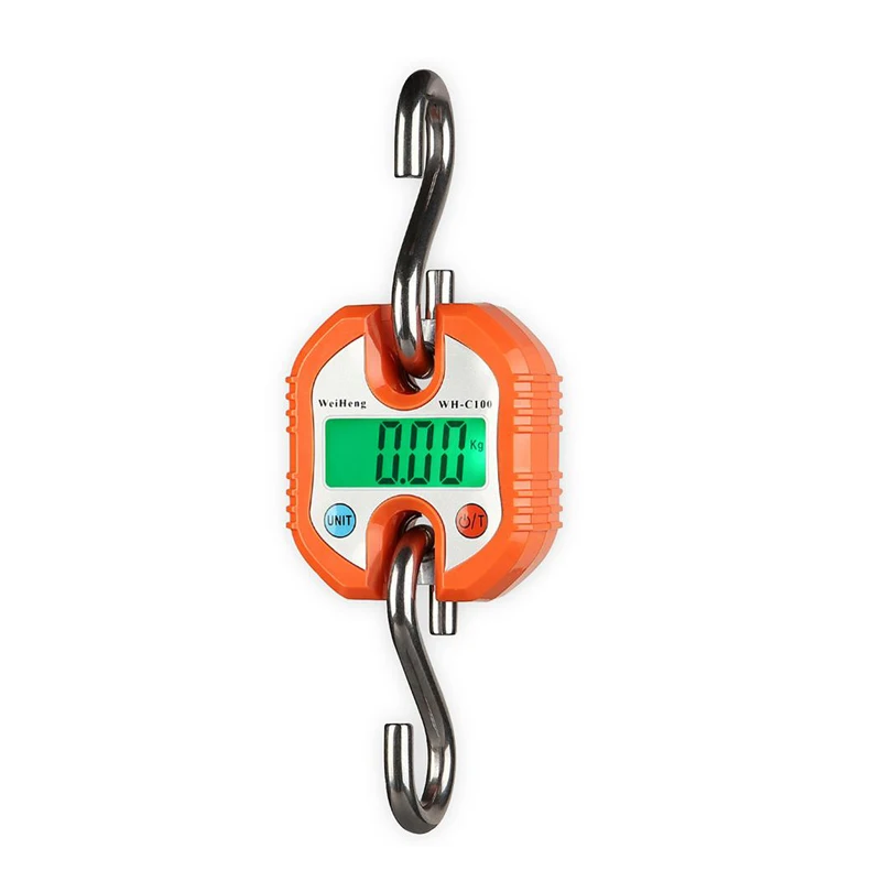 Balança de bagagem portátil 150kg 50g balança suspensa pesando balanças digitais eletrônicas equilíbrio de laço de aço inoxidável com gancho: Luz amarela