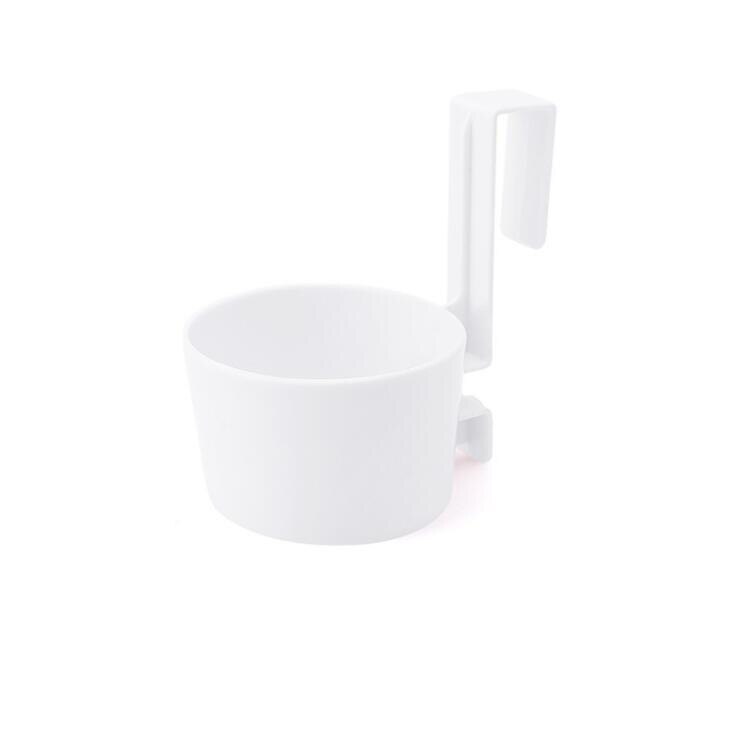 Badkamer föhn standaard organizer plank opbergruimte föhn rek houder deurhaak ring plastic badkamer opbergruimte: Wit