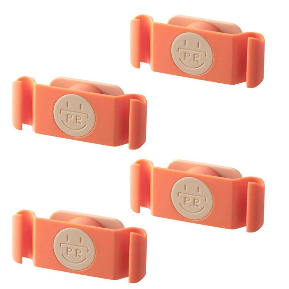 4Pcs Plug Storage Rack Wonderful Powerful Load-bearing Cable Clamp Decorative Practicability Plug Organizer:  Orange