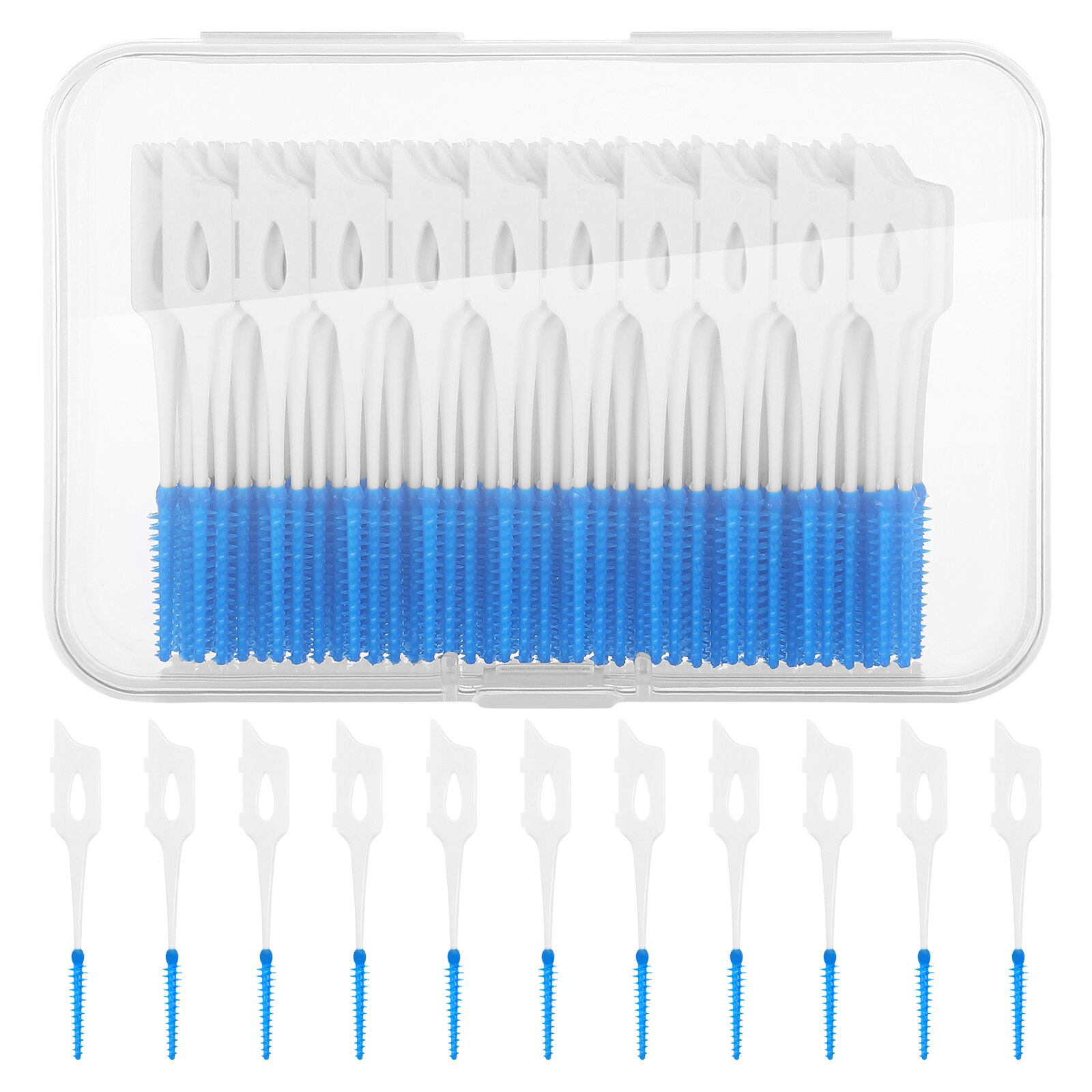 160Pcs Siliconen Rager Tandenstoker Picks Tand Interdentale Cleaners Tooth Schoonmaak Tool