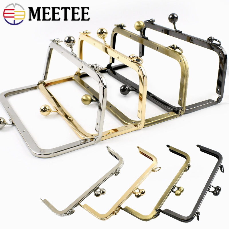 1/2 Stuks 20/25 Cm Metalen Portemonnee Frame Kus Sluiting Handvat Vierkante Gladde Zakken Portemonnee Frame Diy Naaien Beugels accessoires Voor Handtassen