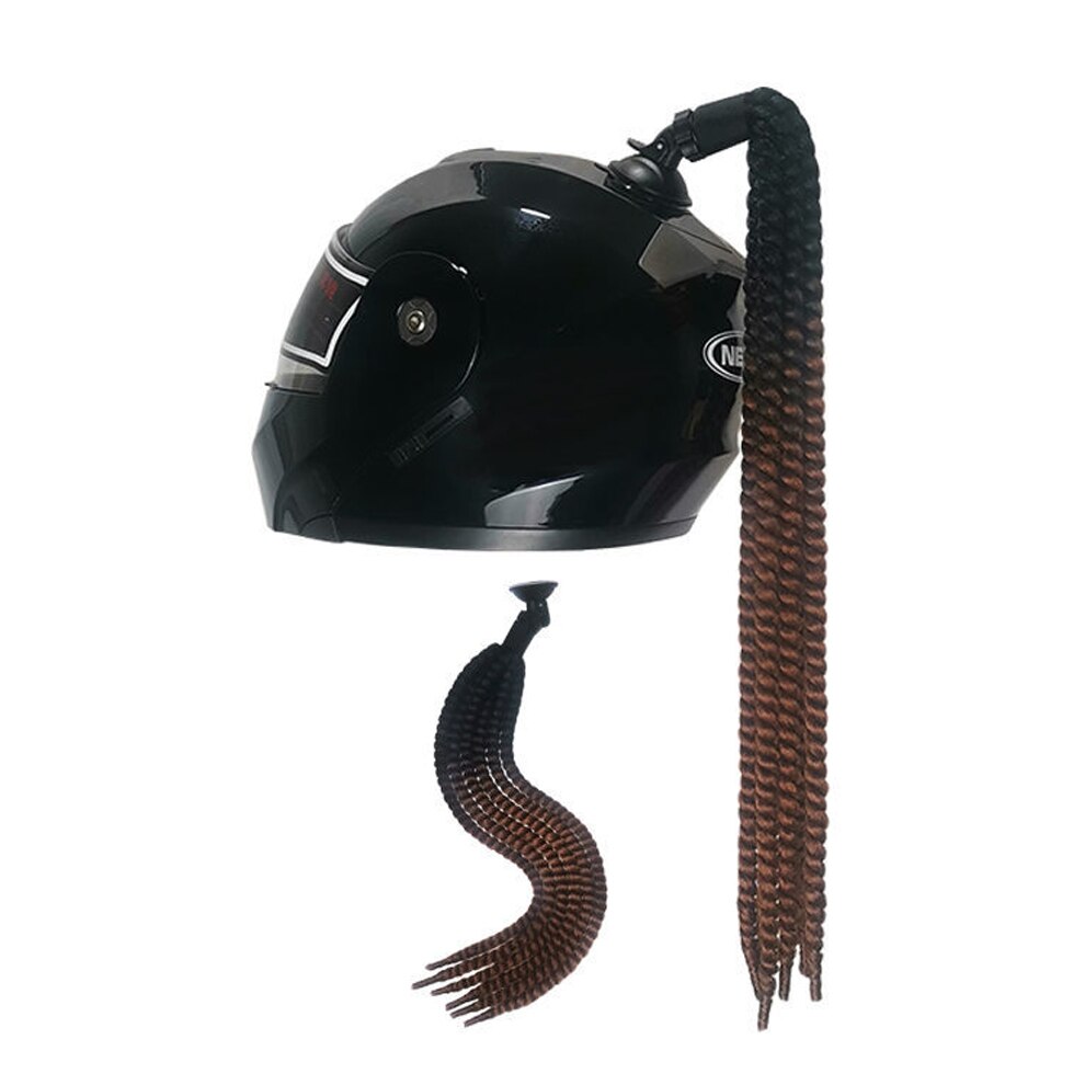 Punk stil motorcykel hjelm dreadlocks kvinder hjelm dreadlocks hestehale fletning motocross cykelhjelm punk hår dekoration: Z4