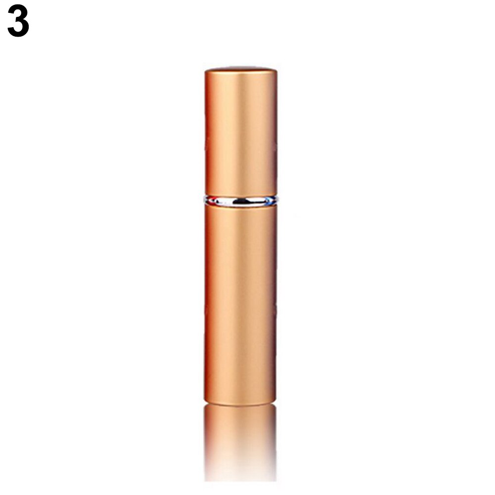 1Pc 5Ml Draagbare Mini Navulbare Parfum Glazen Fles Reizen Aluminium Spray Verstuiver Lege Metalen Parfum Verstuiver Spuit: Goud