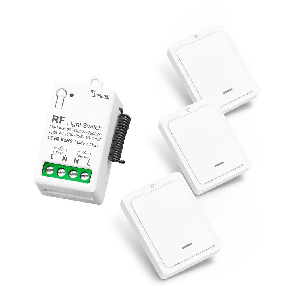 RF433 Drahtlose Fernbedienung Lichtschalter AC110V 220V 10A Relais Mini Modul Wandpaneel mit Magnet für Zuhause Lampe Ventilator LED TV: Lila