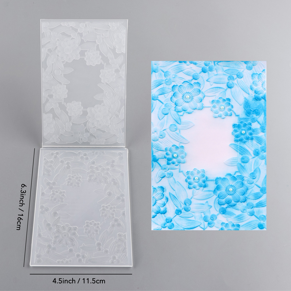 Carpeta de estampado 3D, globo, mariposa, flor, borde de hojas, plantilla de rejilla para decoración de álbum de recortes DIY, tarjeta de papel con textura adicional 2025: Transparente