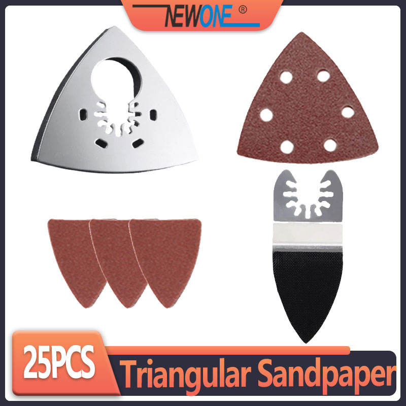 NEWONE Quick Release Sanding Disc 40-240 Grit 6 Holes 93mm Triangle Delta Sanding Paper Hook Loop Sandpaper Disc Abrasive Tools