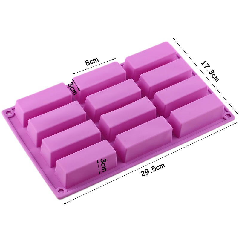 Moldes rectangulares de silicona para hacer dulces y jabón, herramientas de decoración de pasteles, Muffin de Chocolate, bandeja de hielo de gelatina, 2 tamaños