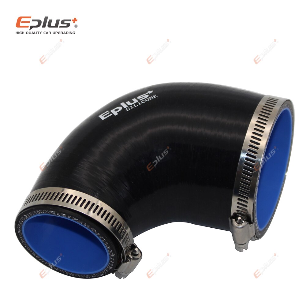 EPLUS Universal- Silikon Schläuche Schlauch Anschluss Ladeluftkühler Turbo Aufnahme Rohr Koppler Schlauch 90 Grad Mehrere Größen Schwarz