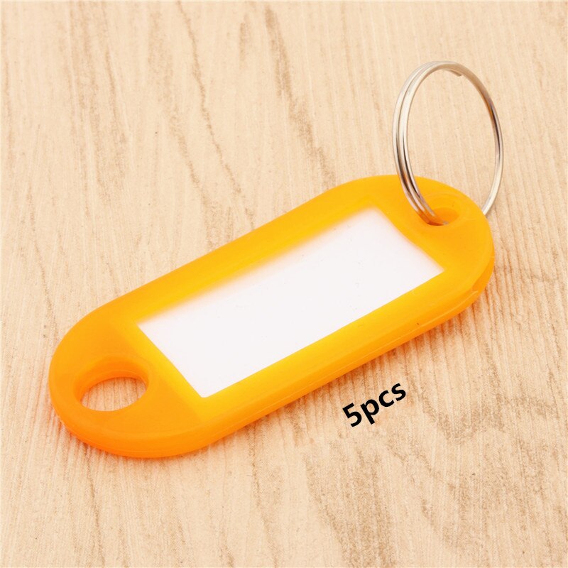 Colour Plastic key card Holder Keychain & Organizer Luggage ID Label Key rings Name Cards: Orange