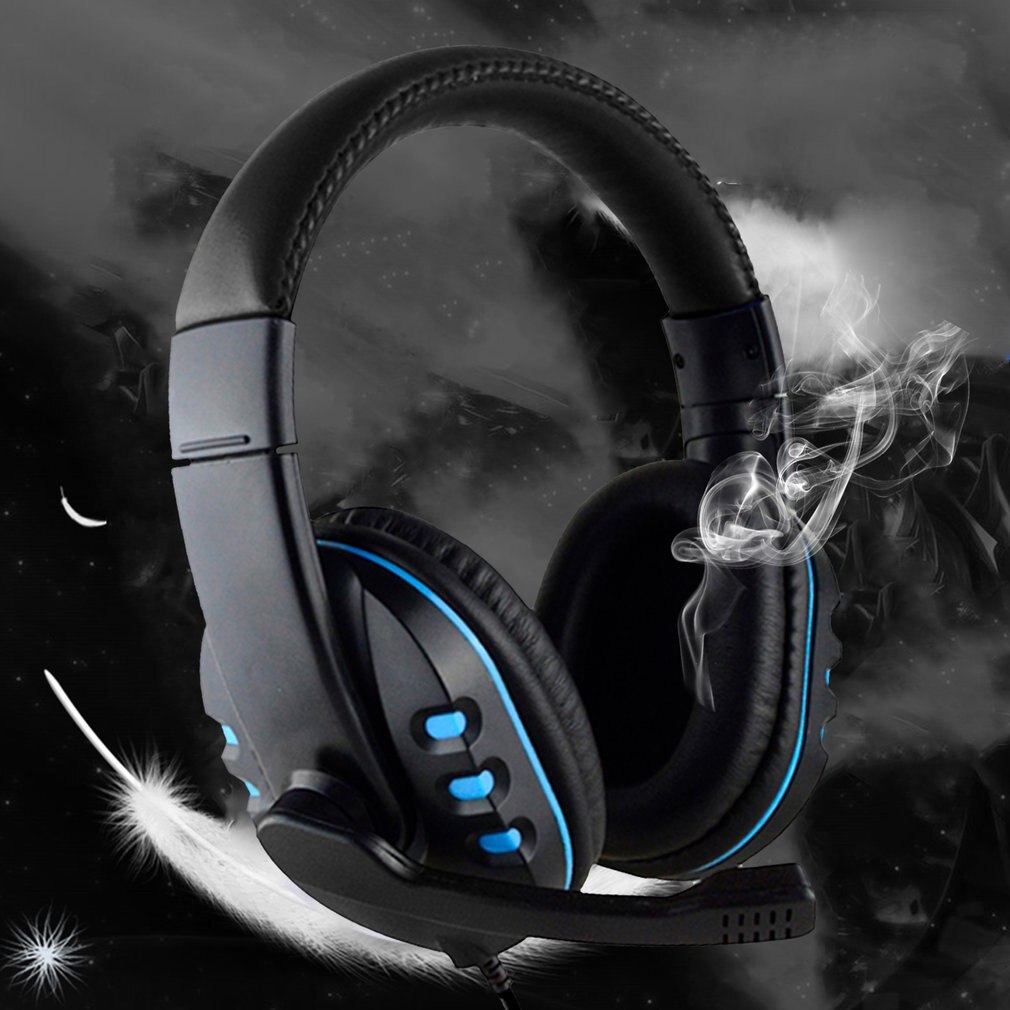 Casque d'écoute filaire stéréo avec micro pour PS4 Sony PlayStation 4 / PC