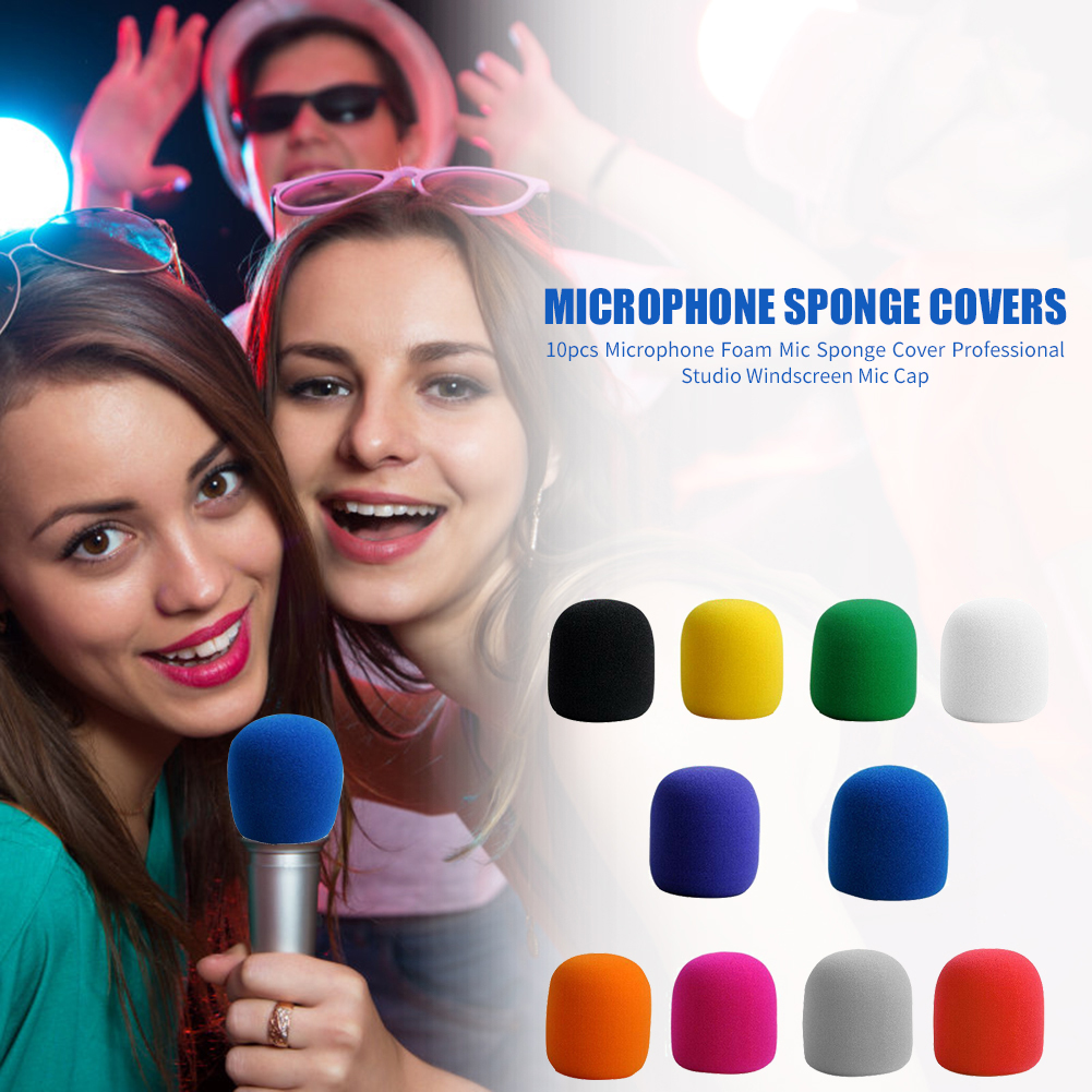 10Pcs Microfoon Foam Cover Handheld Stage Microfoon Windscherm Spons Foam Mic Cover Karaoke Dj Verkoop Microfoon Cap