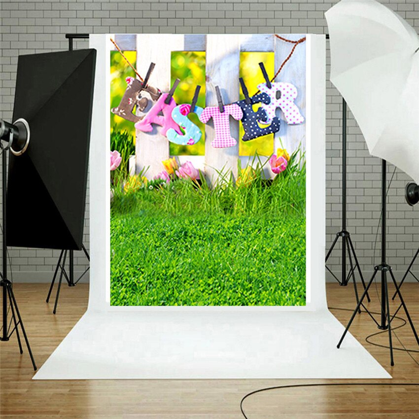 Easter Day Theme Vinyl Photography Backdrop Custom Photo Background Props outside Background #0115