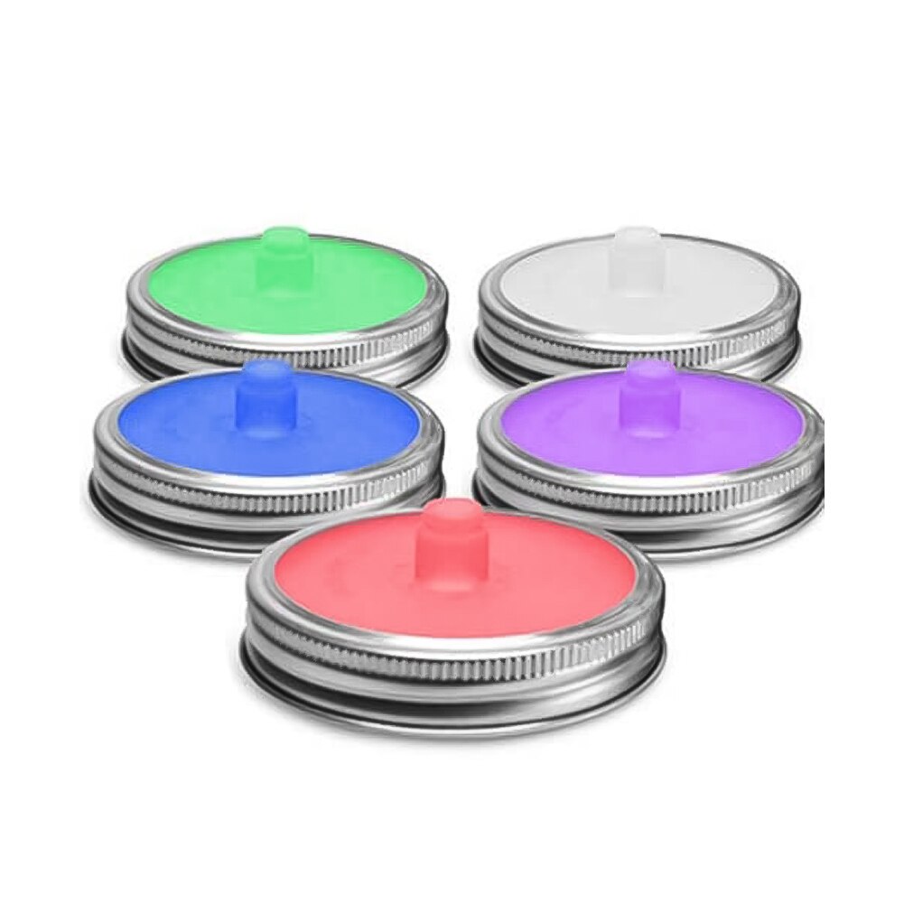 Silicone Fermenting Lids Waterless Airlock Fermentation Mason Jar Lids Kit For Wide Mouth Jars Sealed Lid Kitchen Supplies 5 PCS
